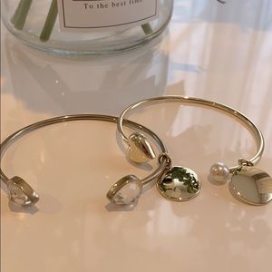 Gold Mother Daughter Engraving Bracelets